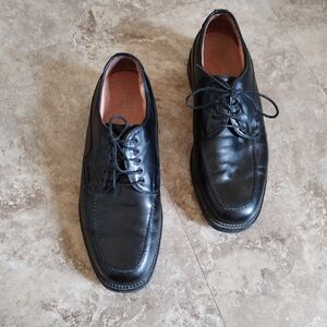 Y2K Bostonian Strada Men 10.5M Black Leather Round Toe Lace-Up Dress Sho…